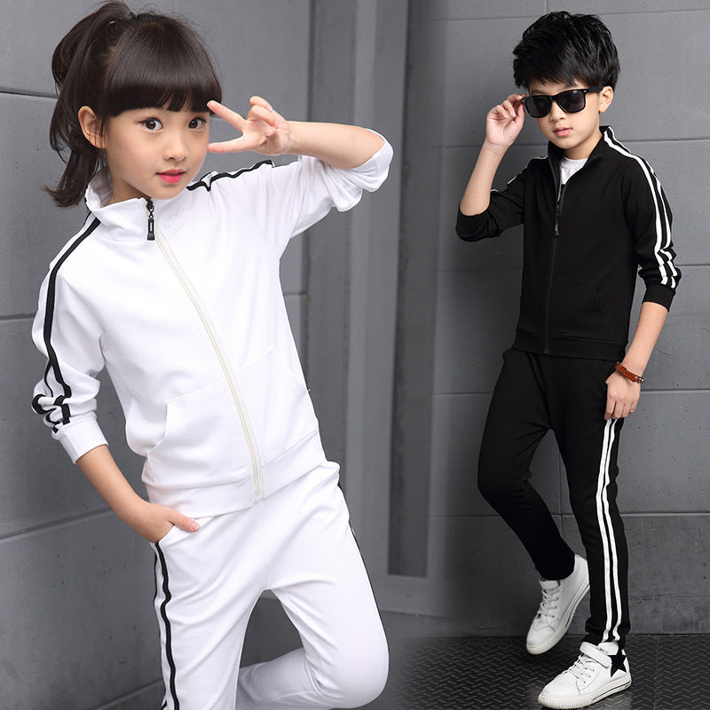 Men's and girls' suits new white sportswear