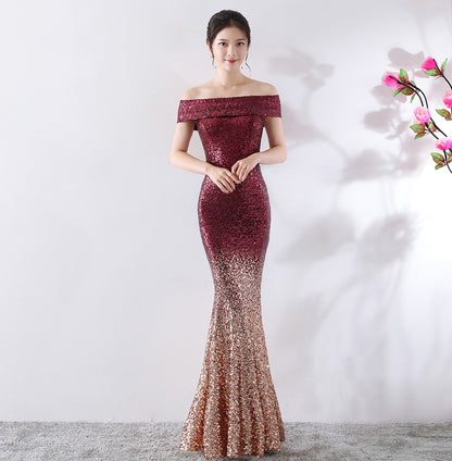 Birthday Party Dress Slimming Host Long Dress