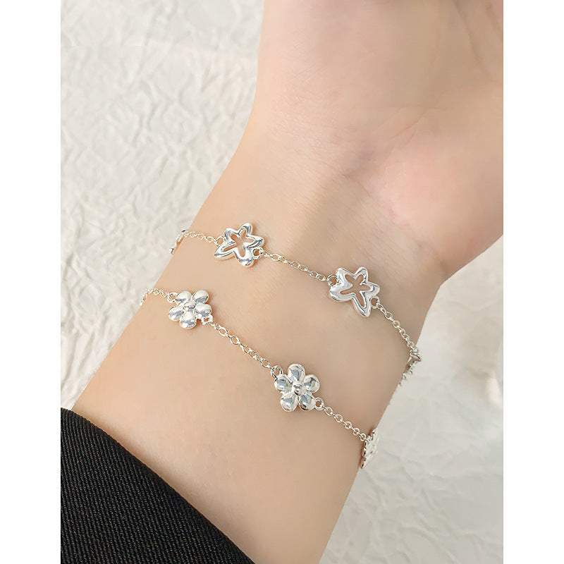 Design Versatile Geometric Hollow Small Flower Bracelet