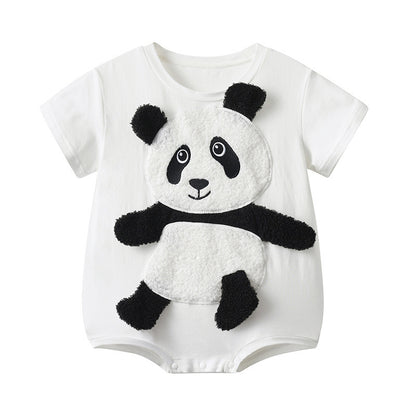 Leisure Short Sleeved Jumpsuit Three-dimensional Panda