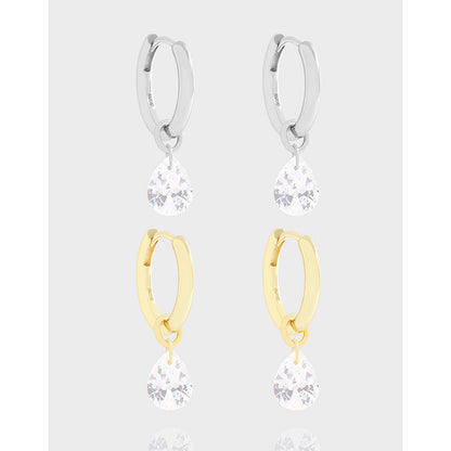 Special Interest Light Luxury All Match Water Drop Earrings Sterling Silver Earrings For Women