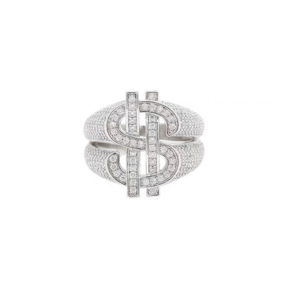 Dollar Symbol Full Diamond Ring