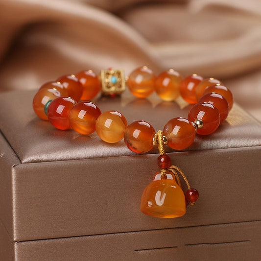 Natural Agate Bracelet For Women Light Luxury Minority Lotus Seedpod