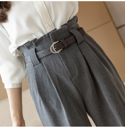 Women's Straight Leg Harlan Pants, New Autumn Outfit, Loose Fitting Suit Pants