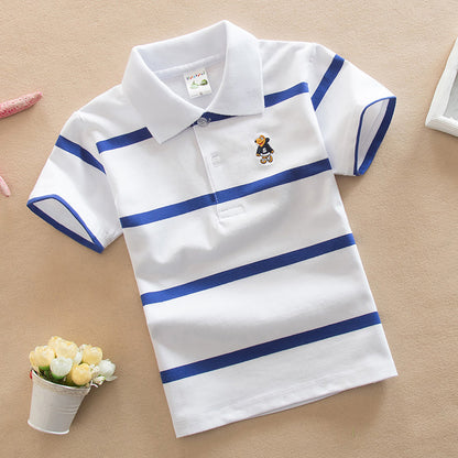 College Style Boys Polo Short Seeve T-shirt