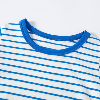 Short-sleeved Striped T-shirt Casual Boy Clothes