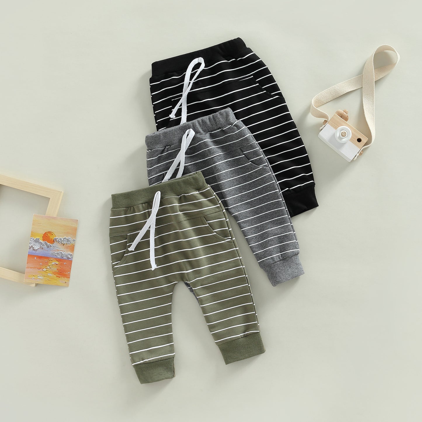 Children's Sports Striped Casual Pants