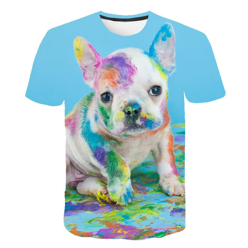 Digital Cartoon Print Loose Men's T-shirt