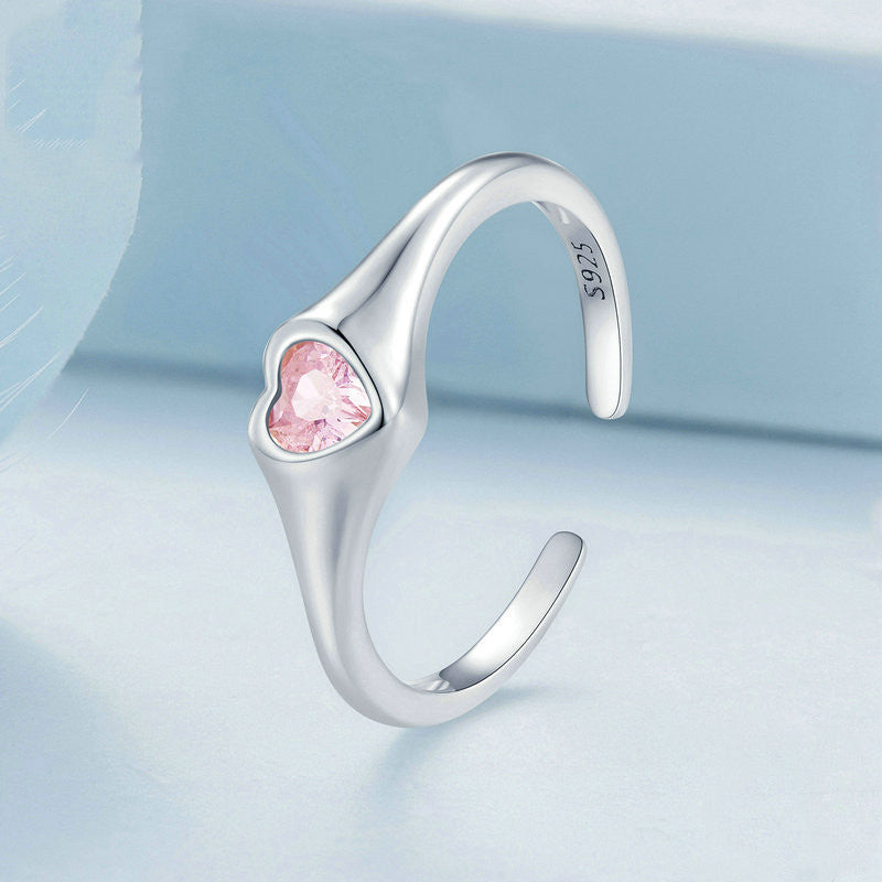 Women's Fashion Love Heart-shaped Ring Adjustable