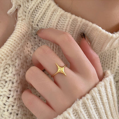 Simple 925 Sterling Silver Star Ring Personality