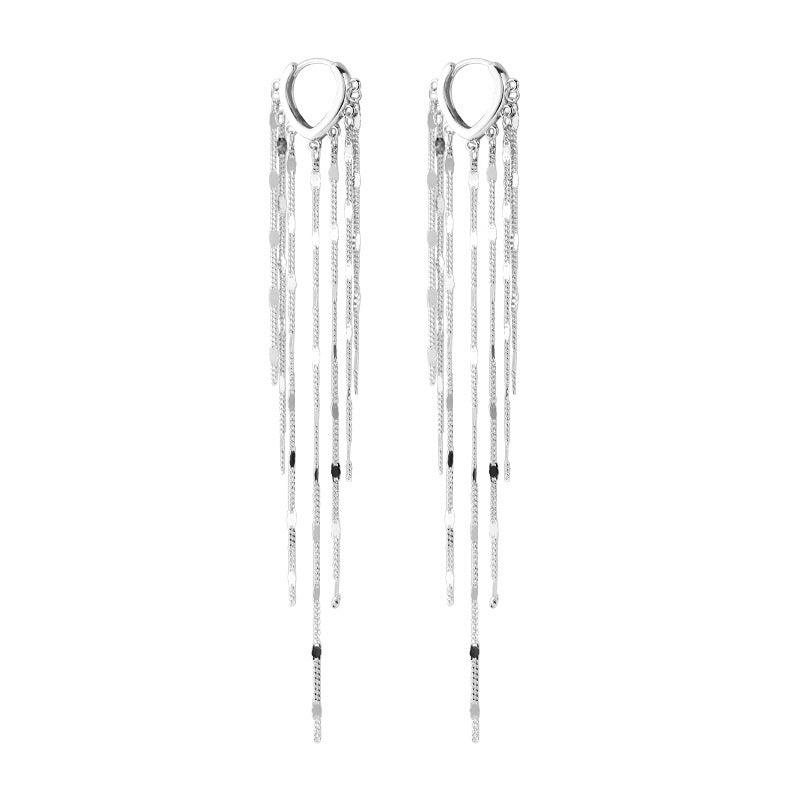 Chain Light Piece Tassel Love Ear Clip Women