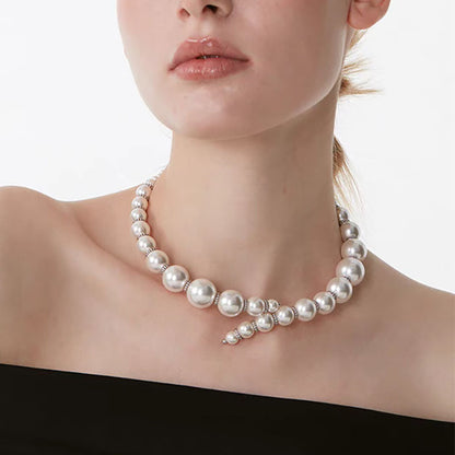 Female Open Size Pearl Collar Necklace