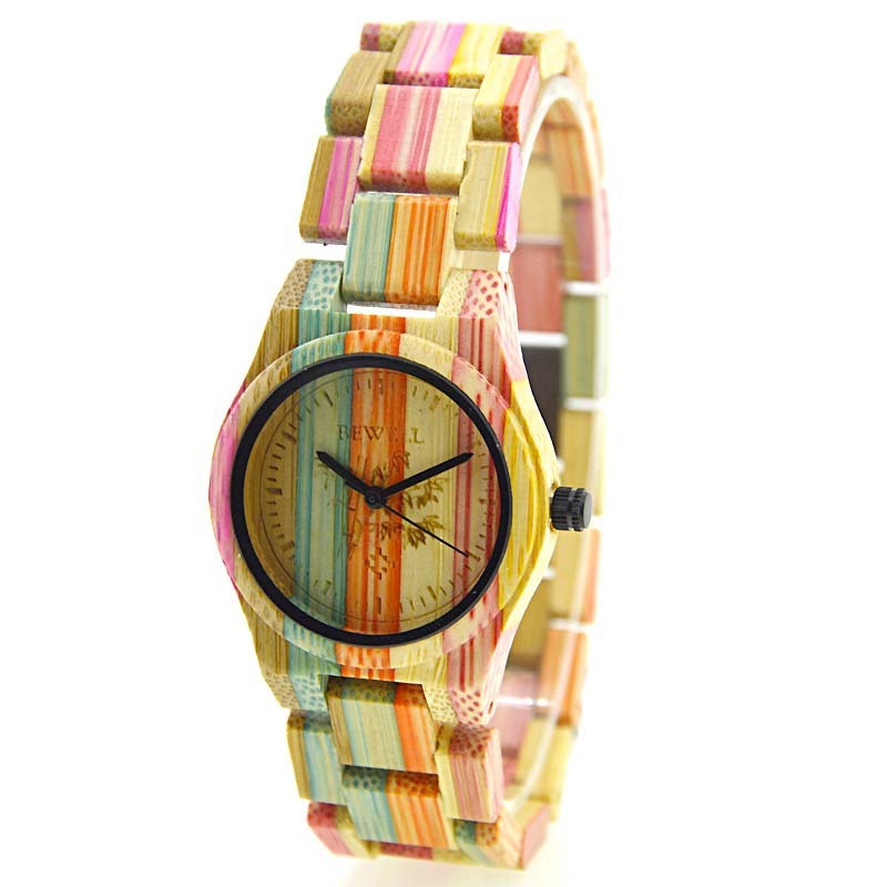 Bamboo wood color dynamic wooden watch