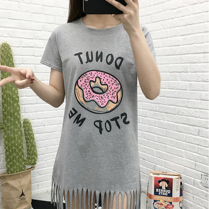 Parent-child donut fringed dress