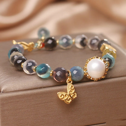 Ethnic Style Natural Heart Agate Bracelet