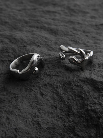 New Original Liquid Lava Couple Irregular Ring