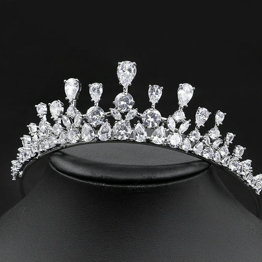 Korean High-end Zircon Crown Bridal Headwear