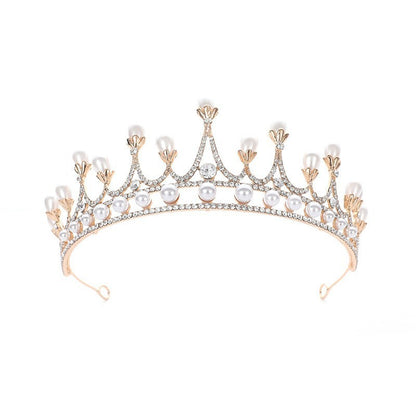 Crown Rhinestone Pearl Baroque Headwear