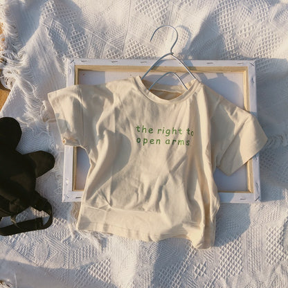 Boys and girls foreign solid color wild basic T-shirt