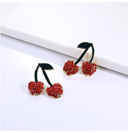 Female Summer Alloy Cherry-shaped Earrings