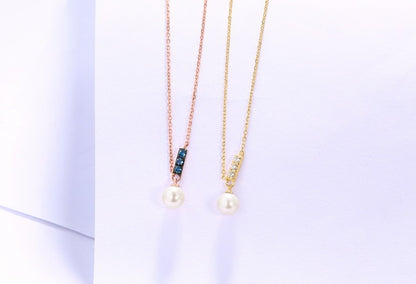 14K Rose Gold Jewelry New Korean Pearl Necklace Pendant all-match gold custom simple and elegant fashion wholesale