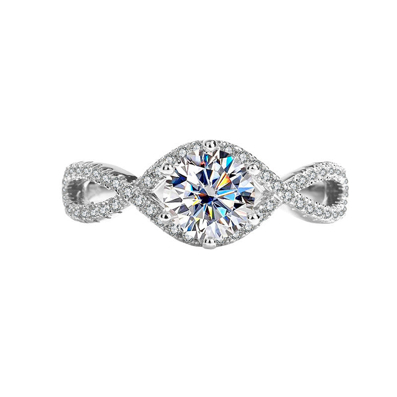 Women's Sterling Silver Ring Moissanite