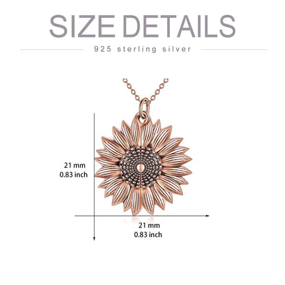 925 Sterling Silver Sunflower Photo Locket Necklace You Are My Sunshine Engraved Pendant