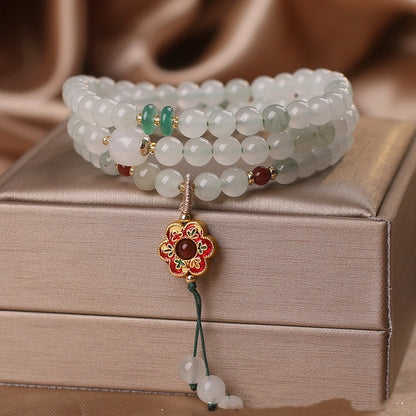 Chinese Style Retro Multi-circle Hetian Jade Beaded Bracelet