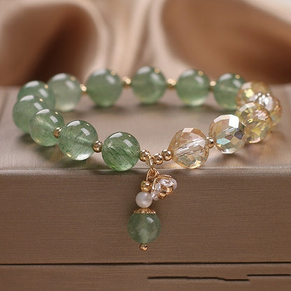 Original Design Green Strawberry Quartz Bracelet