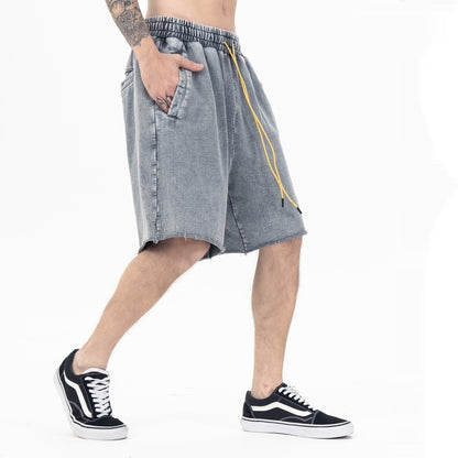 Retro Pure Color Sports Shorts Casual Pants