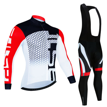 Spring And Autumn Cycling Clothing Long-sleeve Suit Top And Trousers Men's Sweat-wicking Breathable