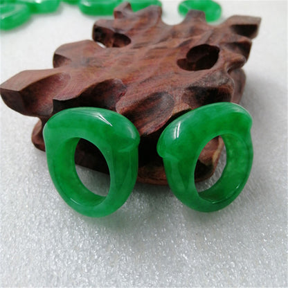 Myanmar Dry Green Jade Saddle Jade Ring