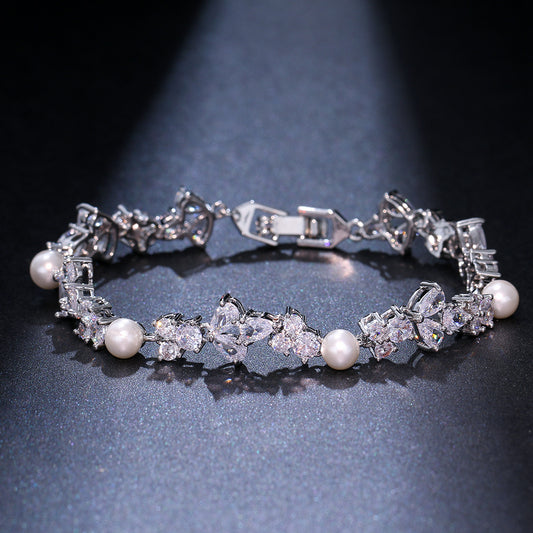 European And American Affordable Luxury Fashion Pearl Zircon Bracelet