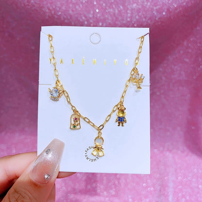 Women's Fantasy Fairy Tale Fashion Zircon Small Pendant Necklace