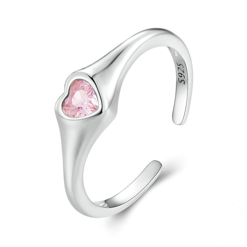 Women's Fashion Love Heart-shaped Ring Adjustable