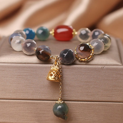 High-grade Natural Sugar Heart Agate Bracelet Women's Light Luxury