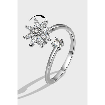 S925 Silver Snowflake Spinning Ring