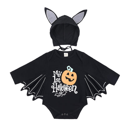 New Baby Halloween Long-sleeved Jumpsuit Pumpkin Letter Halloween Baby Jumpsuits Triangle Rompers