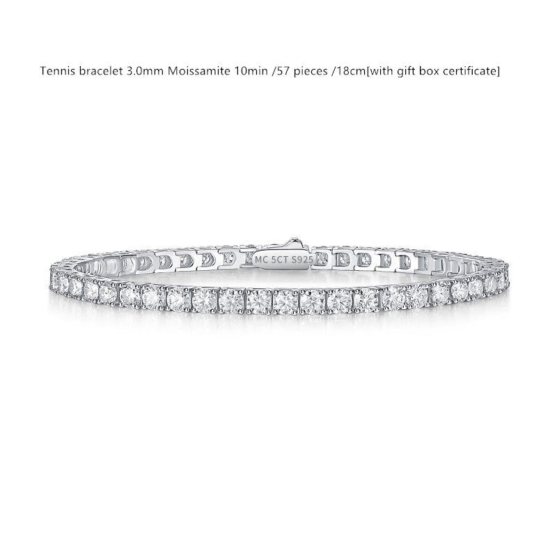 Sterling Silver D Color Moissanite Tennis Bracelet For Women