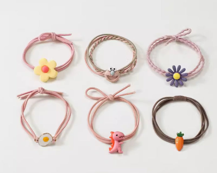 Korean Style Cute Soft Rubber Cartoon Hair Band Little Girl Hair Elastic Band Hair Rope Small Jewelry Hair Accessories Hair Ring Wholesale