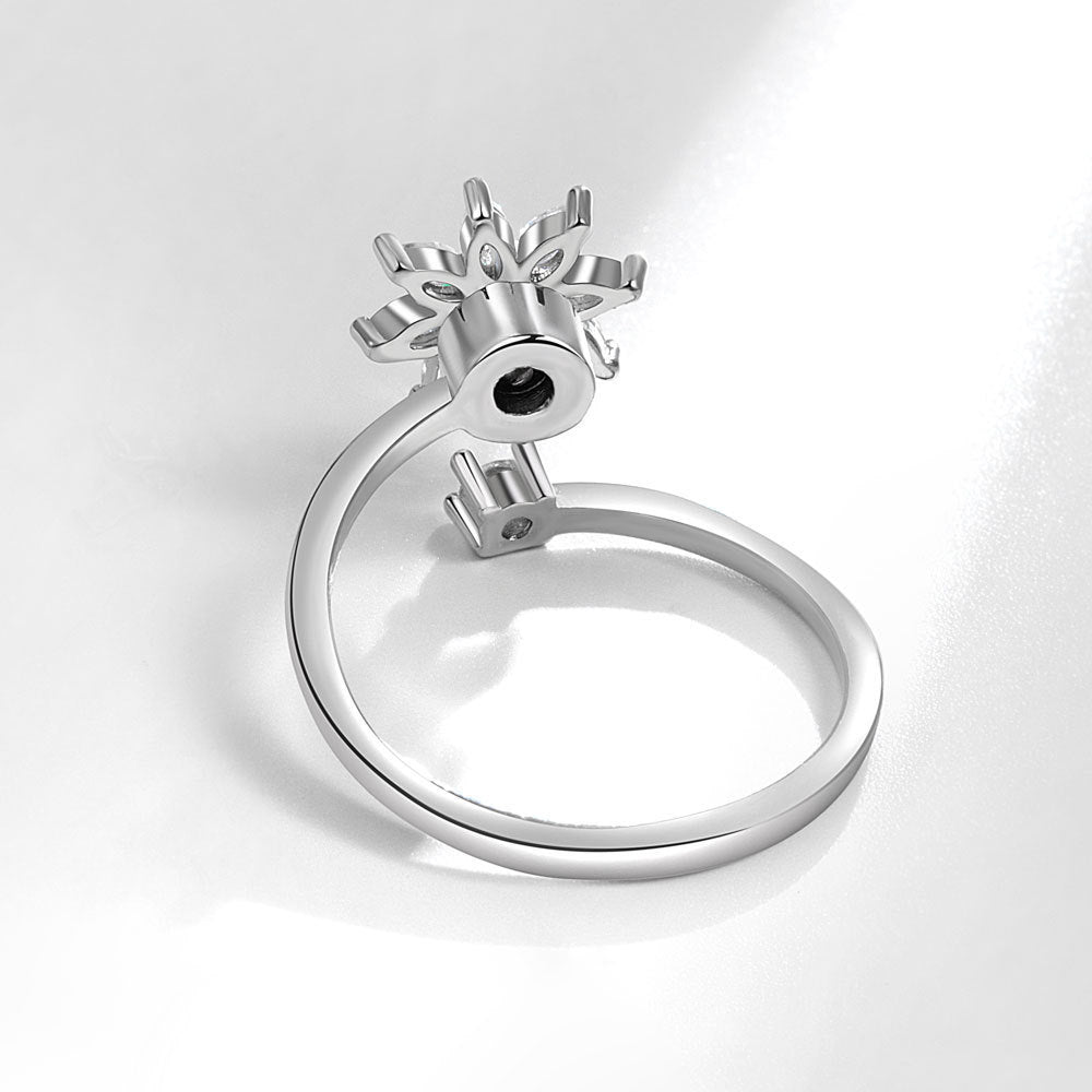 S925 Silver Snowflake Spinning Ring