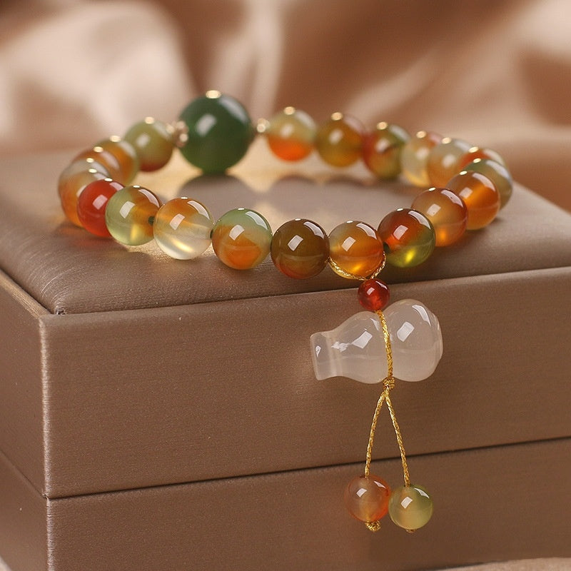 Natural Stone Color Beaded Bracelet Female New Chinese Style