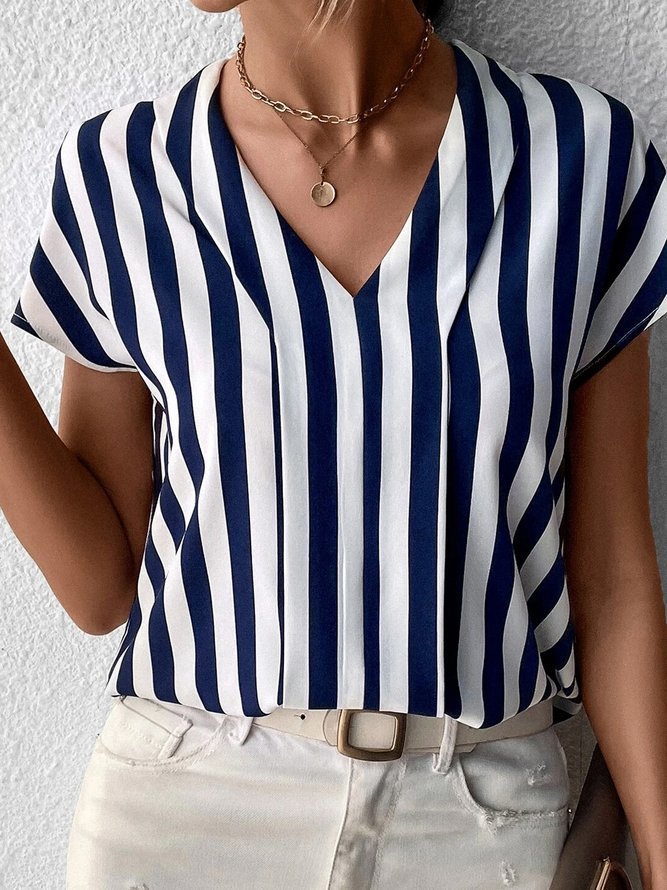 Striped Loose Printed Top For Women