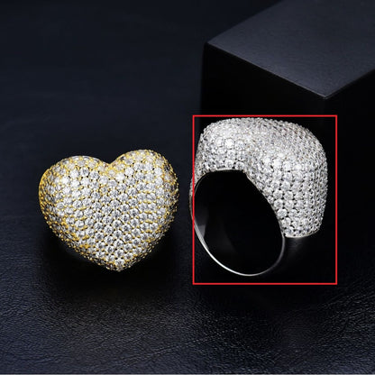 Hip Hop Zircon Ring Ornament Trendy Hiphop Full Inlaid