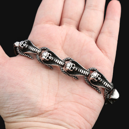 Titanium Steel Men's Fashion Skull Bracelet