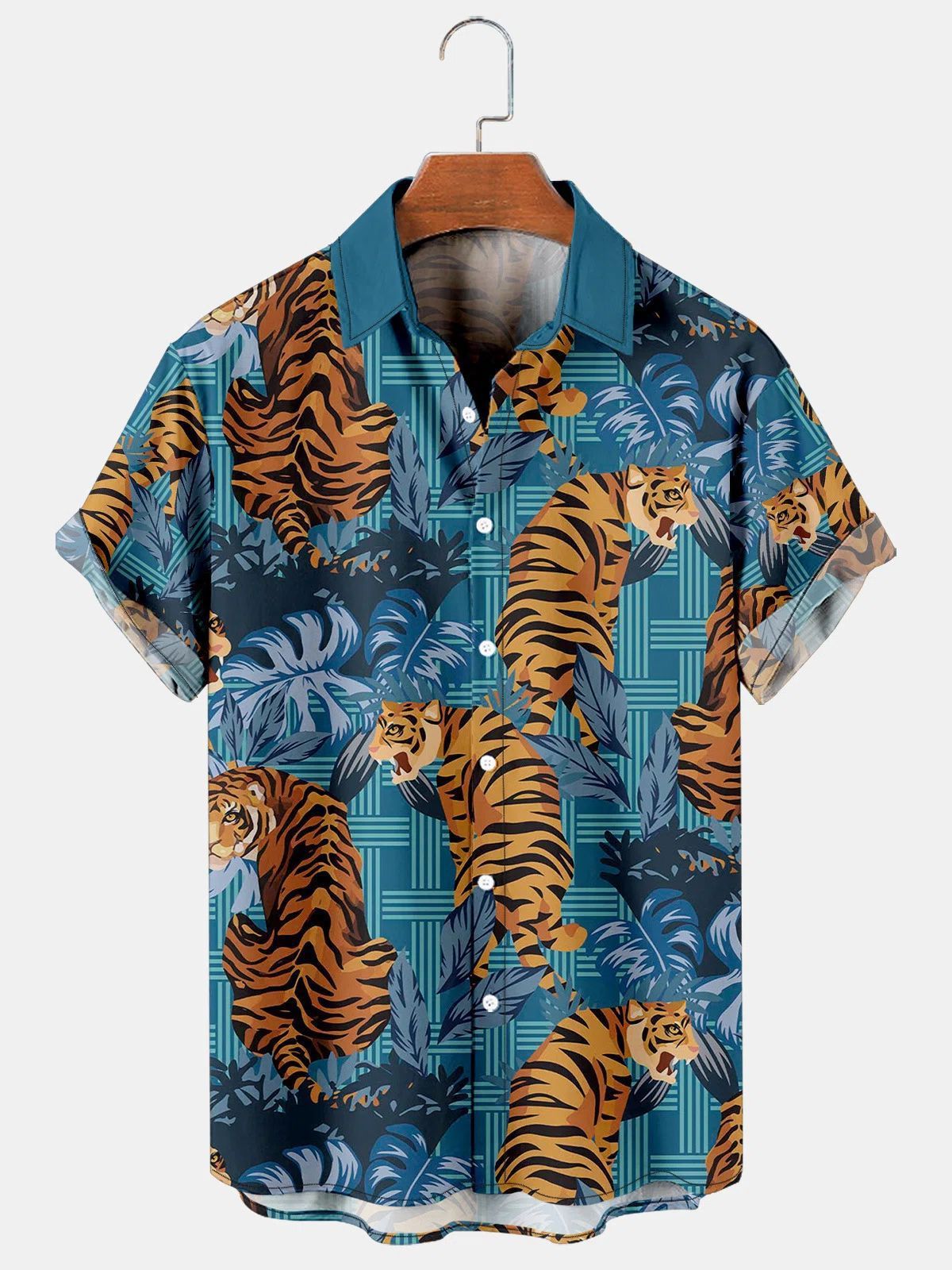 Summer Casual Printed Hawaiian Shirt Men Vacation Seaside