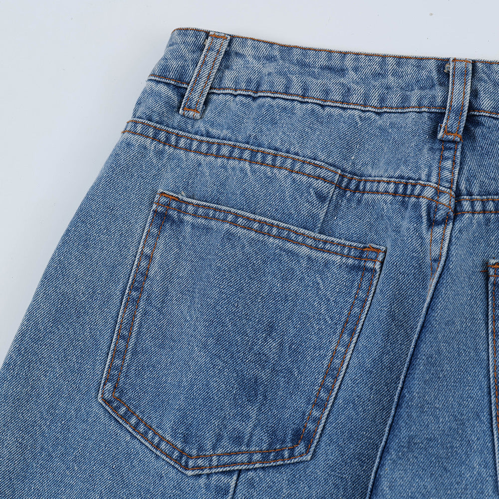 Men's American High Street Retro Washed Jeans