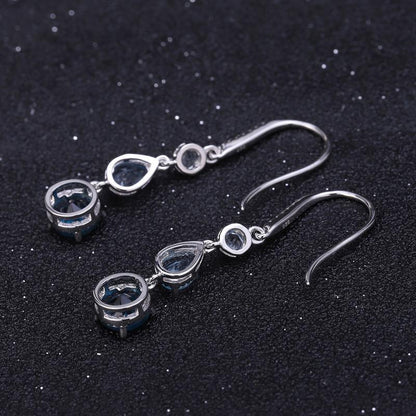 Fashionable Elegant Natural Gemstone Earrings S925 Silver