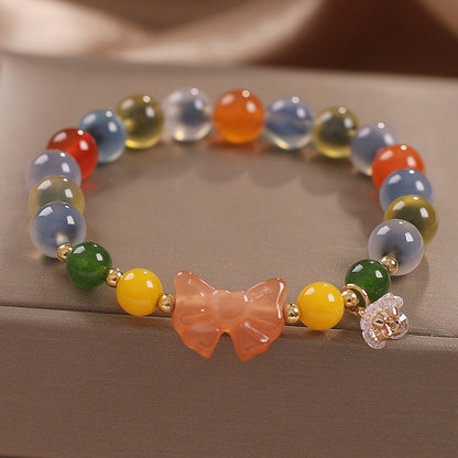 Heart Agate Bracelet Female Sweet Salt Source Bow