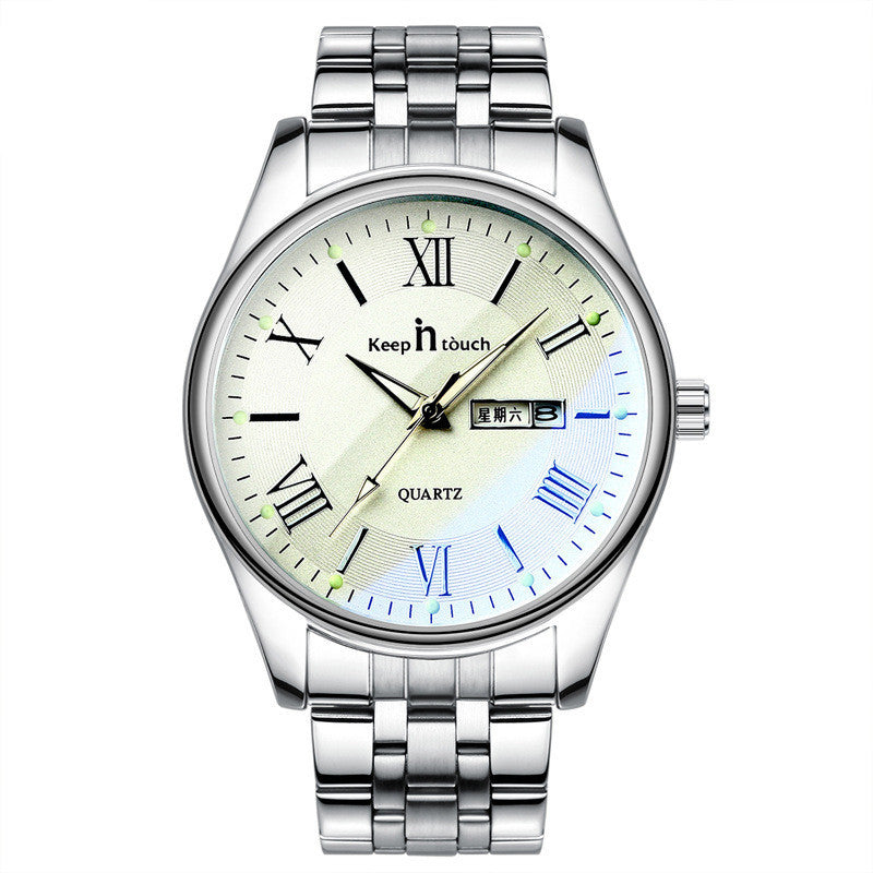 Steel belt men's waterproof watch